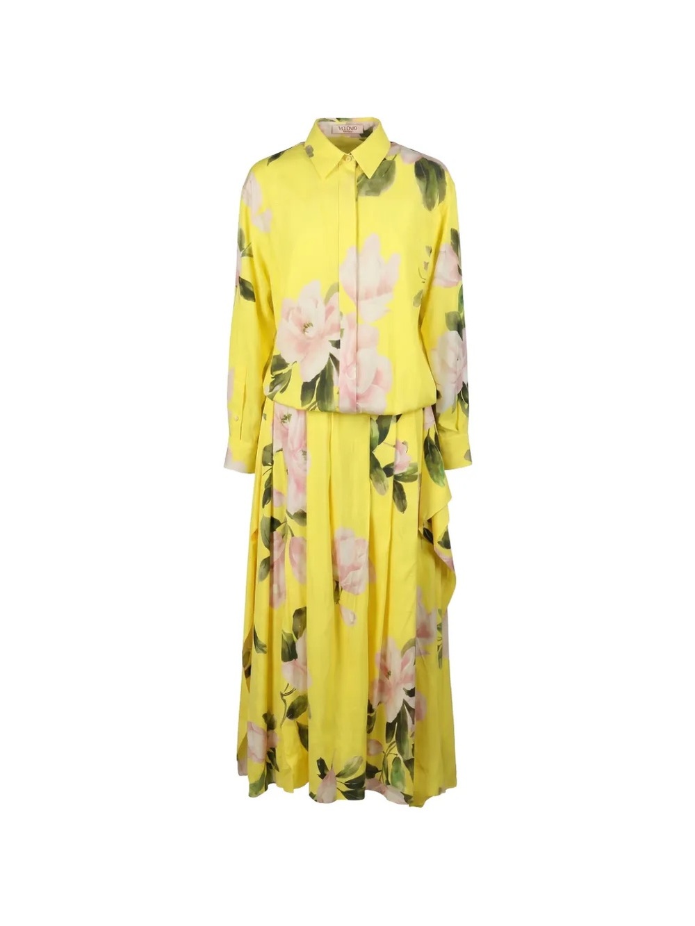 Valentino Garavani - Pleated Floral-Print Silk-Blend Midi Shirt Dress